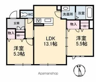 ローレルR【2階】の間取り