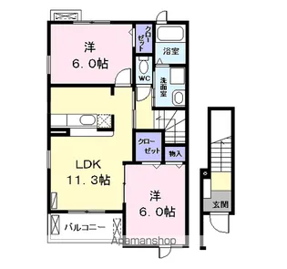 レッド・リーブスIII【2階】の間取り