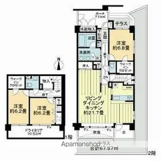 ライオンズステージ上野毛【1階】の間取り