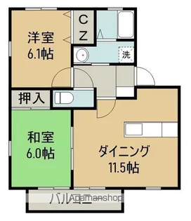 フォブールかたばみ【202号室】の間取り