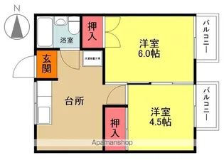 ハイツ小太郎B棟【B201号室】の間取り