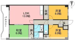 ヴィラソレイユ【5階】の間取り