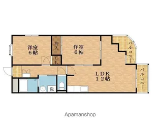 サンライズツイン関目2号館【4階】の間取り