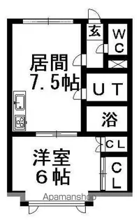 キャッスルローズ【201号室】の間取り