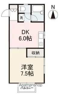 1DKの間取り画像