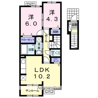 グランツⅢ【2階】の間取り