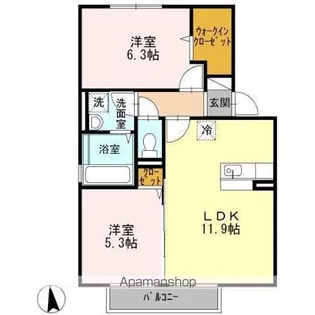 ボヌール A棟【2階】の間取り