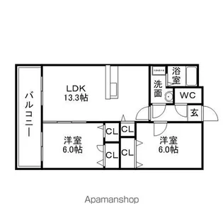 グレースパインヒルズ高宮【2階】の間取り