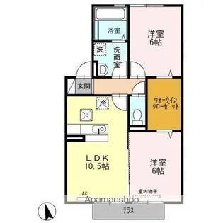 エクレール美濃屋 D【1階】の間取り