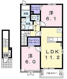 GRACE OHUSAKI Ⅱ【2階】の間取り