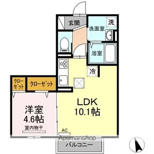 ロイジェントパークス富久山 C【101号室】の間取り