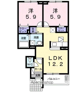 アーバン松浪Ⅱ【1階】の間取り