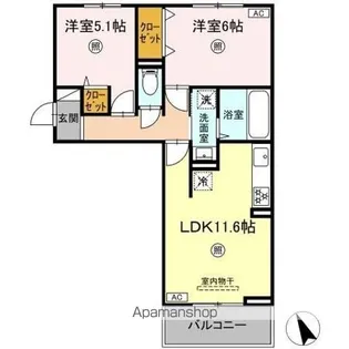シエル原田【2階】の間取り