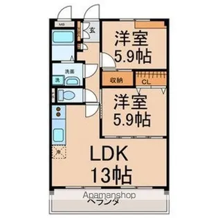 リヴェール ドミール【205号室号室】の間取り