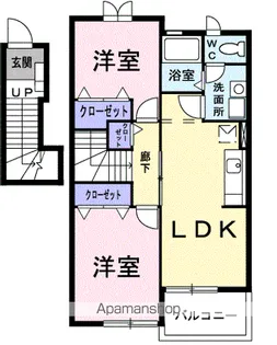 プラシードB【2階】の間取り