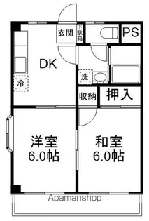 リバーサイド弐番館【3階】の間取り