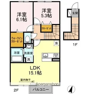 セジュール澄Ⅱ A棟【2階】の間取り