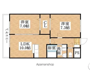 シンフォニー中央【202号室】の間取り