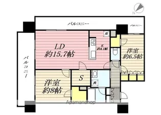 RJRプレシア天神サウス【15階】の間取り