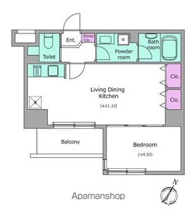 レジディア築地【2階】の間取り