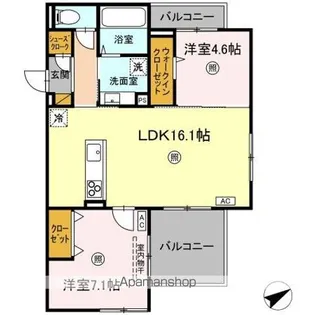 シスネス姫子【2階】の間取り