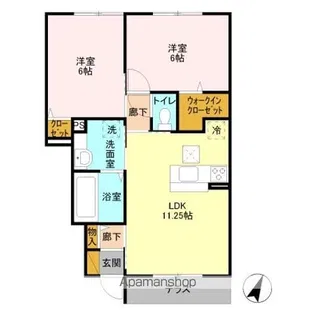 グラン デルソーレ【1階】の間取り