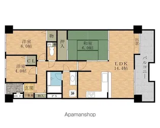 ファミール岸和田ステージ1【414号室】の間取り