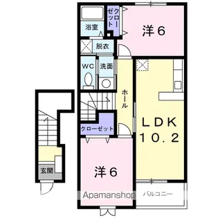 コア みのりB【2階】の間取り