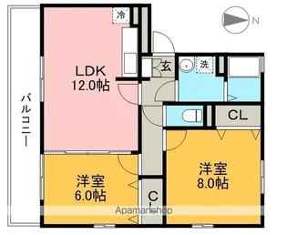 コートドール海老ノ丸 B棟【2階】の間取り