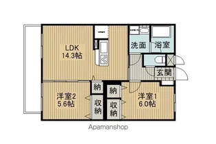 茅野テラスA棟【102号室】の間取り
