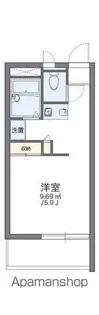 レオパレスリラ上池【206号室】の間取り