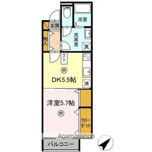 クレール・シャンブル【1階】の間取り