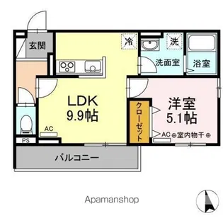 ユニヴェール D棟【2階】の間取り
