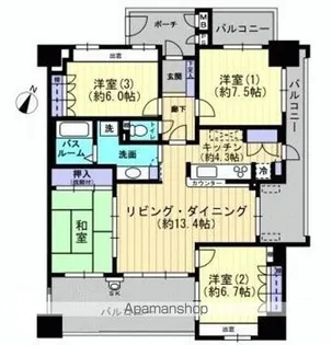 サーパス高松駅前フレシアサンポート【407号室】の間取り