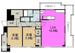 西梅田コーポ【7階】の間取り