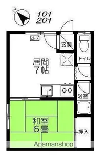 サイヴィレッジC棟【201号室】の間取り