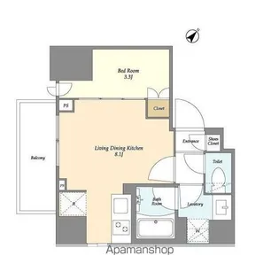 グランカーサ横濱石川町【3階】の間取り