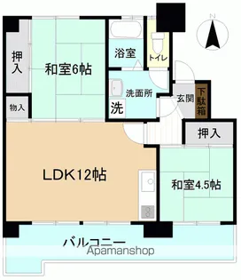 ルカーサ勿来Ⅰ・Ⅱ【5階】の間取り