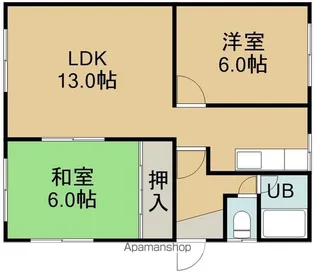 石山マンション【2F左号室】の間取り