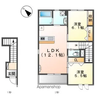 サンシャイン ヒルズ【2階】の間取り