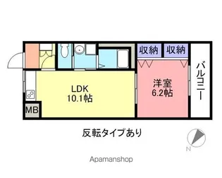 ピアコートB【5-D号室】の間取り