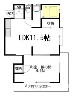 浜田山一丁目貸家【202号室】の間取り