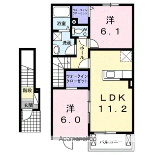 カンパニュール Ⅰ【2階】の間取り