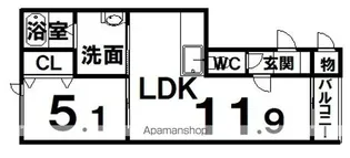 TIAD(ティアド)【103号室】の間取り