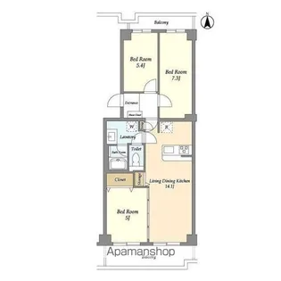 コンフォリア竹ノ塚イースト【5階】の間取り