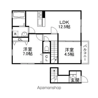 エルメゾン十里【2階】の間取り