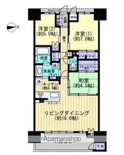 クレアホームズ番町【302号室】の間取り