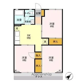 サンパレストミタ【1階】の間取り