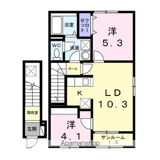 メゾンポワール1【2階】の間取り