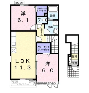 岐阜県可児郡御嵩町中【アパート】の間取り